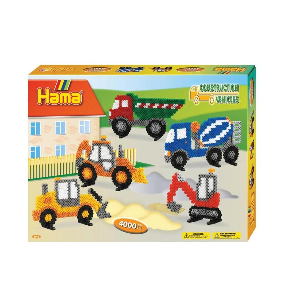HAMA - Bügelperlen Midi Baufahrzeuge 4000 Stk. Mehrfarbig