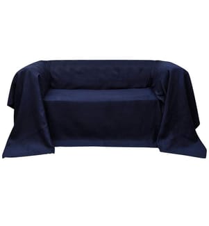 Micro-Suede Sofaüberwurf Tagesdecke Marineblau 210 x 280 cm