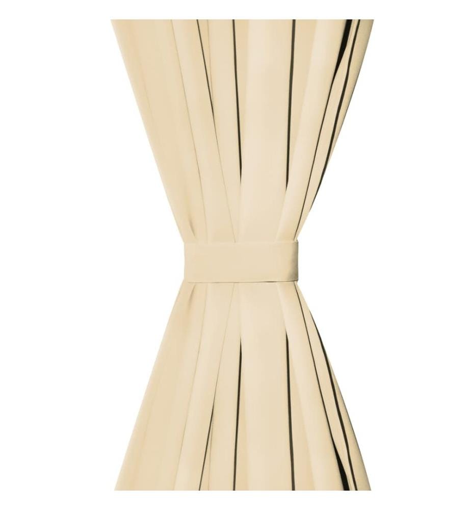Rideau occultant avec boucles 2 pcs 140 x 245 cm Beige