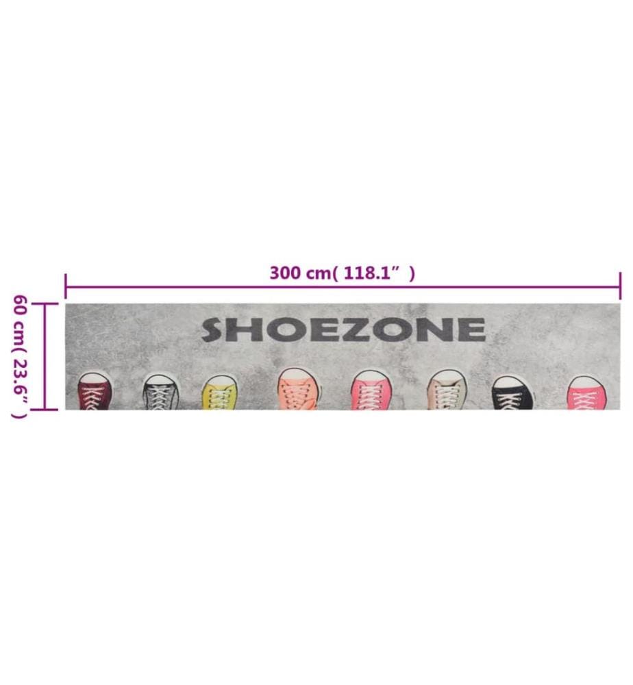 Tapis de cuisine lavable impression shoezone 60x300 cm velours