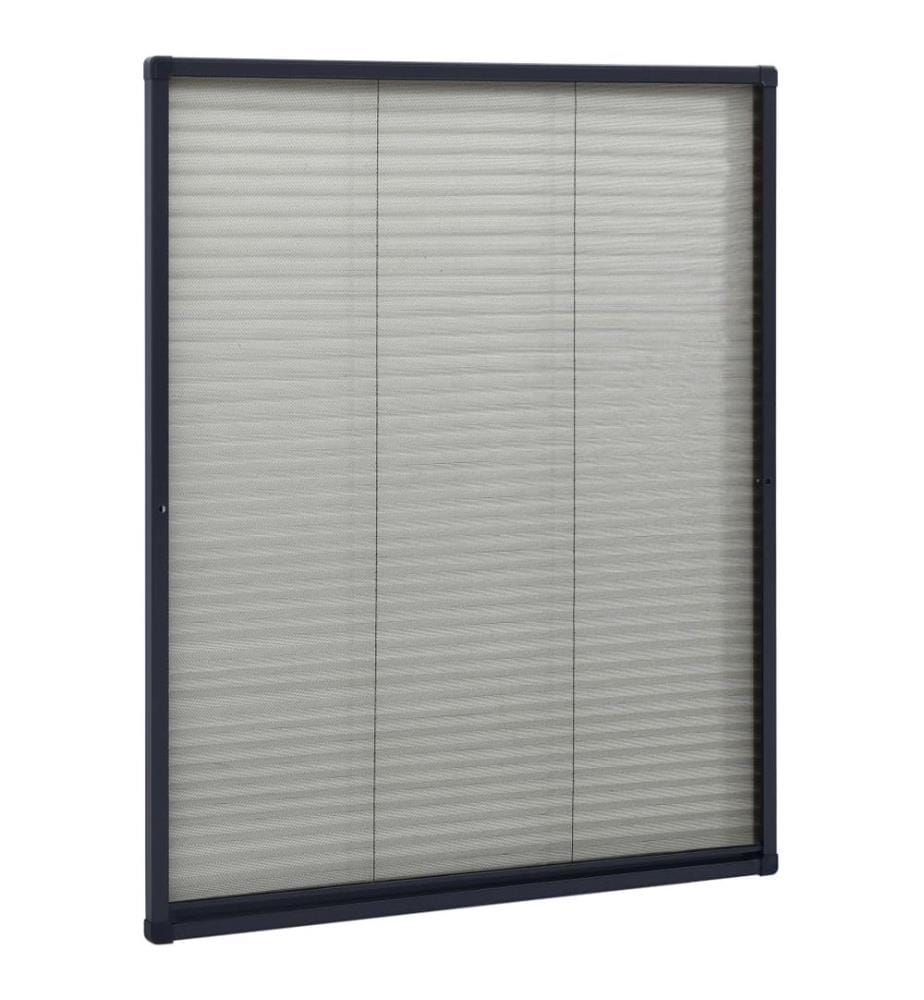 Insektenschutz-Plissee für Fenster Aluminium Anthrazit 60x80cm