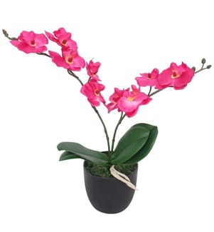 Künstliche Orchidee mit Topf 30 cm Rot