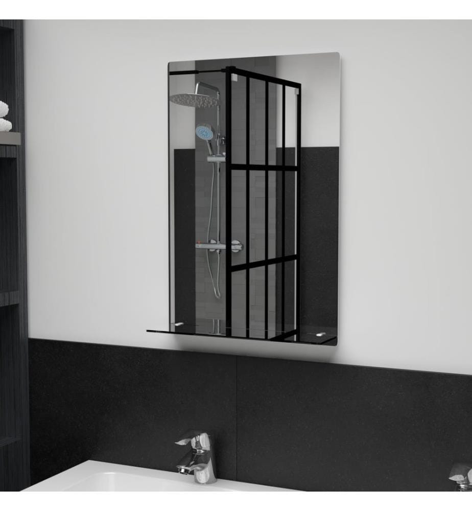 Wandspiegel mit Regal 40×60 cm Hartglas