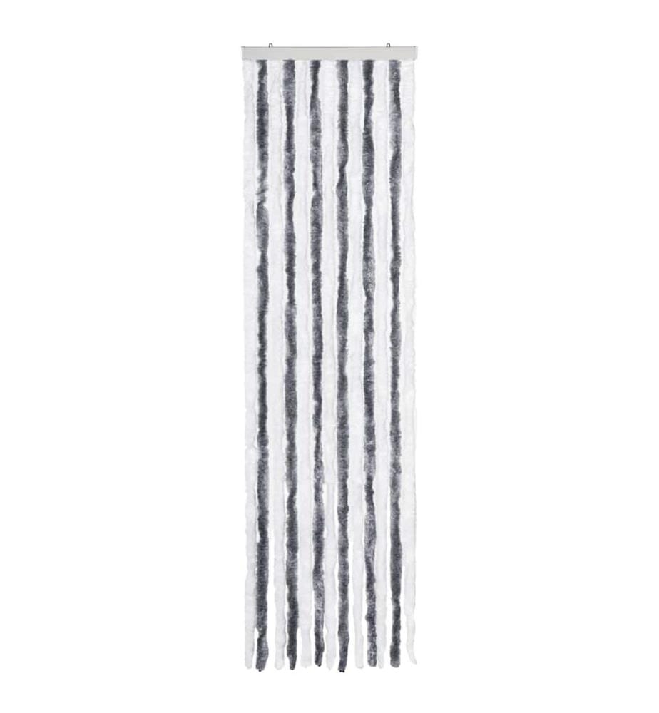 Insektenschutz-Vorhang Grau und Weiss 56x185 cm Chenille