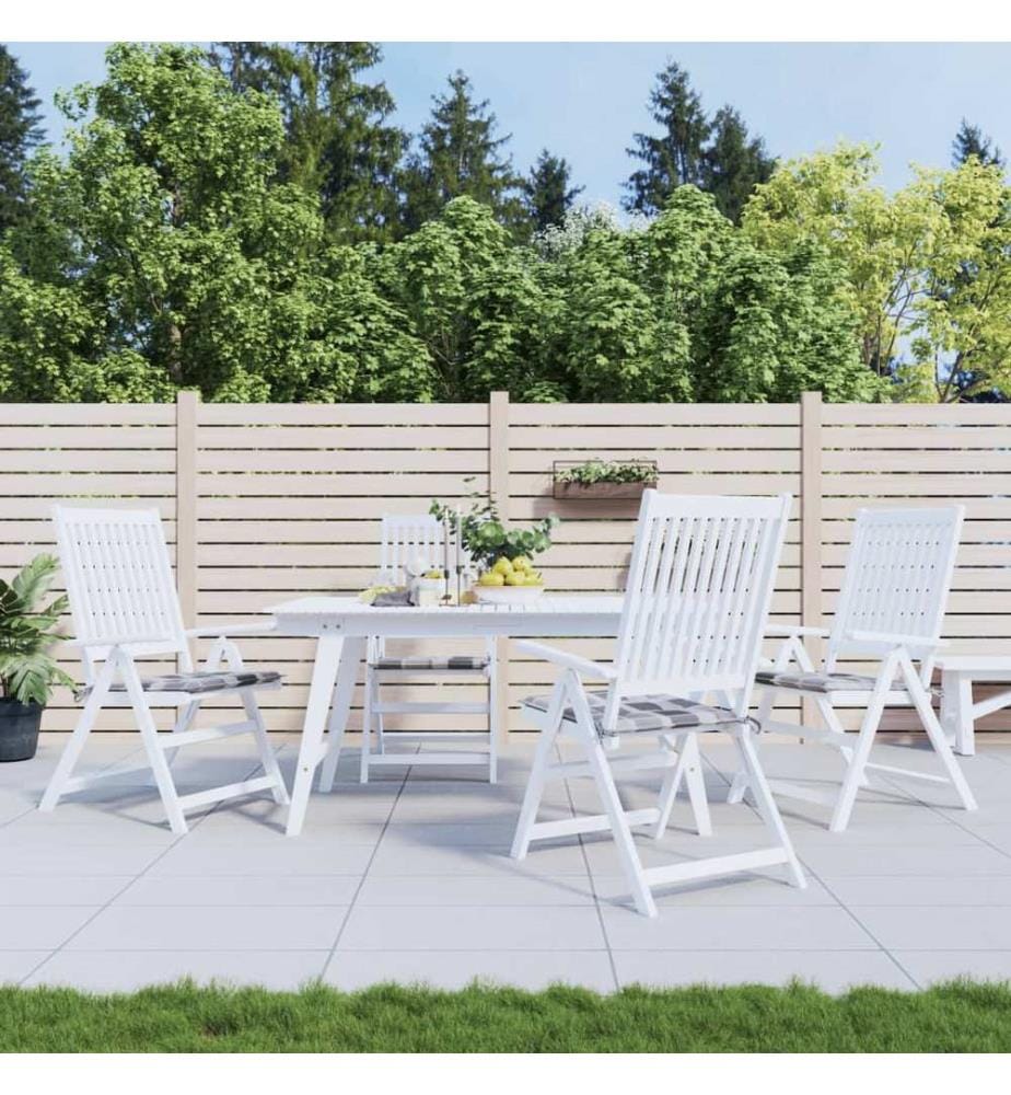 Gartenstuhl-Kissen 4 Stk. Grau Karomuster 50x50x4 cm