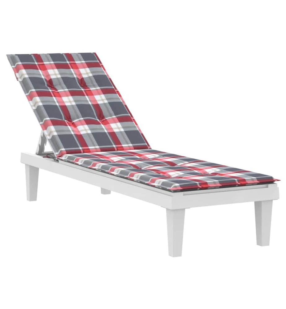 Coussin de chaise de terrasse carreaux rouge (75+105)x50x4 cm