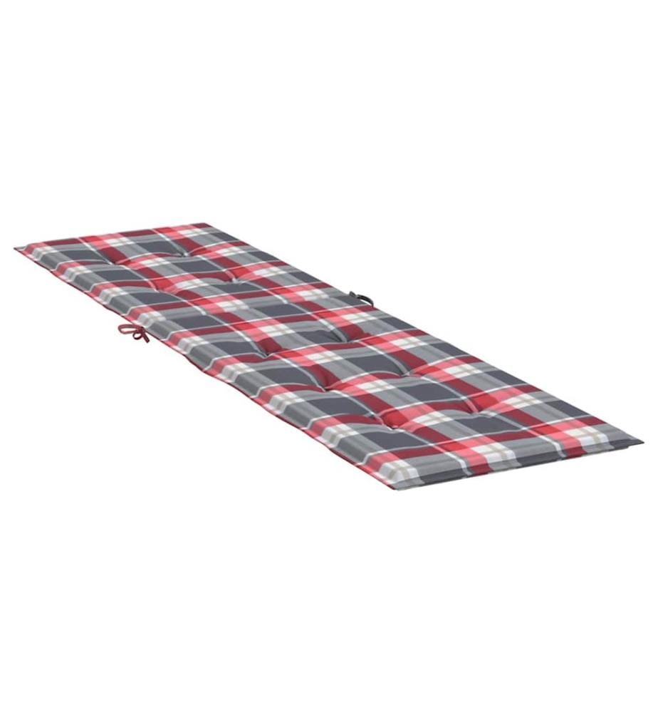 Coussin de chaise de terrasse carreaux rouge (75+105)x50x4 cm