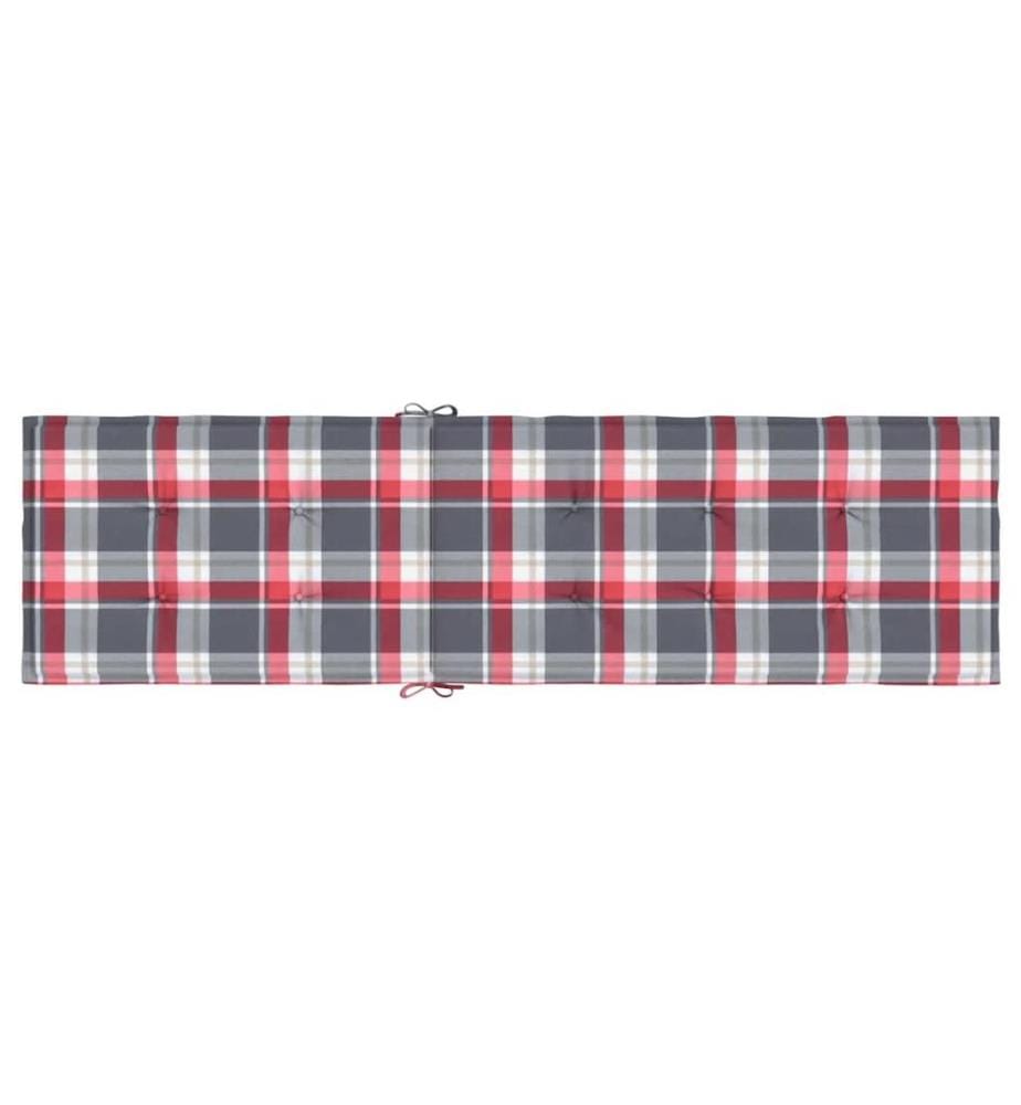 Coussin de chaise de terrasse carreaux rouge (75+105)x50x4 cm