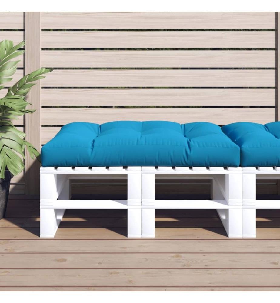 Coussin de palette bleu 120x80x12 cm tissu