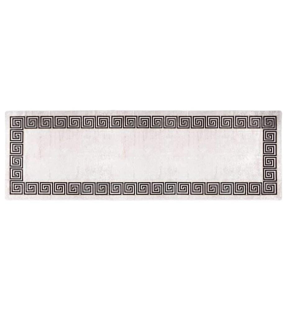 Teppich Waschbar 80x300 cm Hellbeige Rutschfest