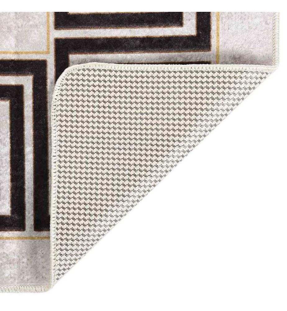Teppich Waschbar 80x300 cm Hellbeige Rutschfest