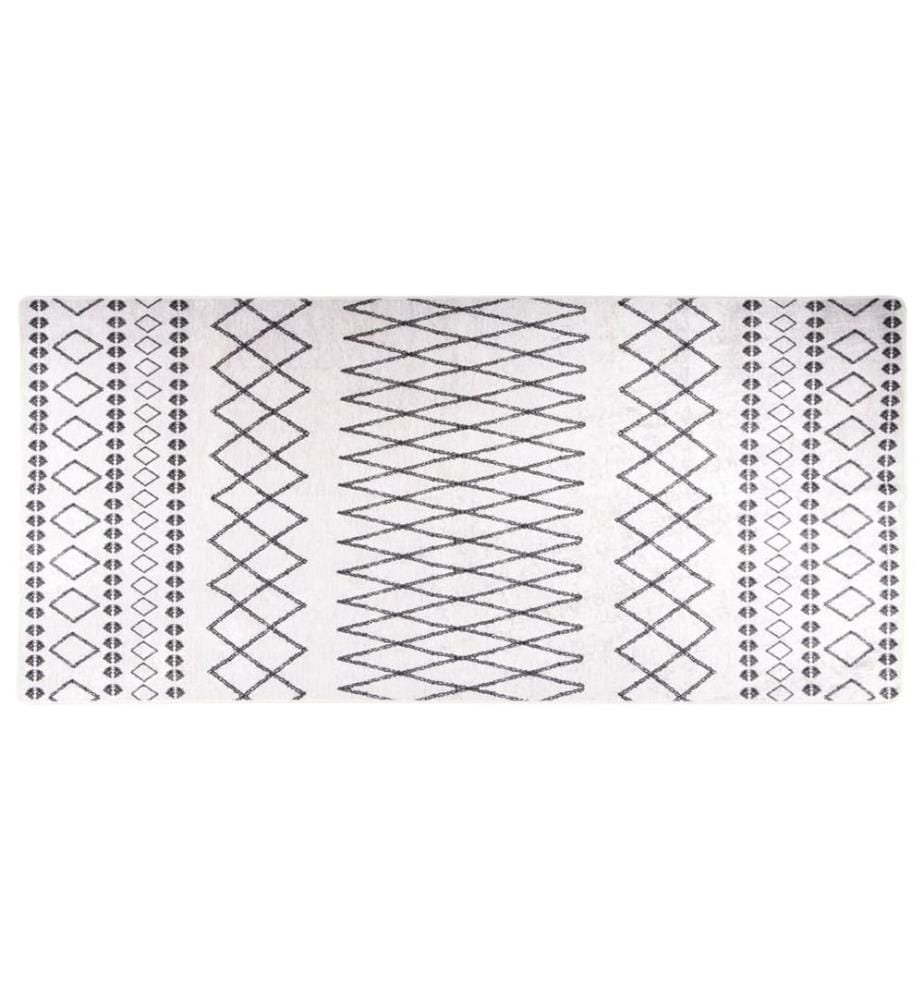 Tapis lavable antidérapant 80x300 cm Noir et blanc
