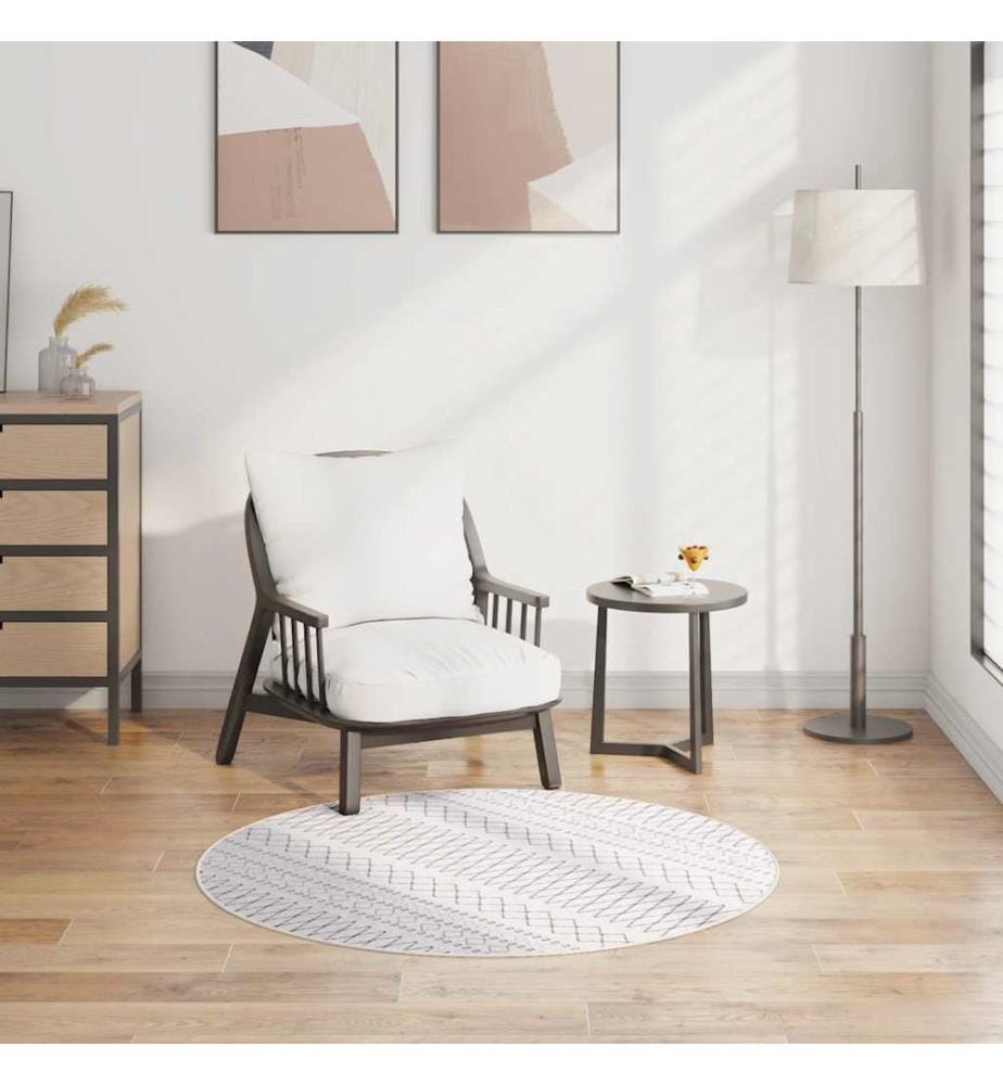Tapis lavable antidérapant f120 cm noir et blanc