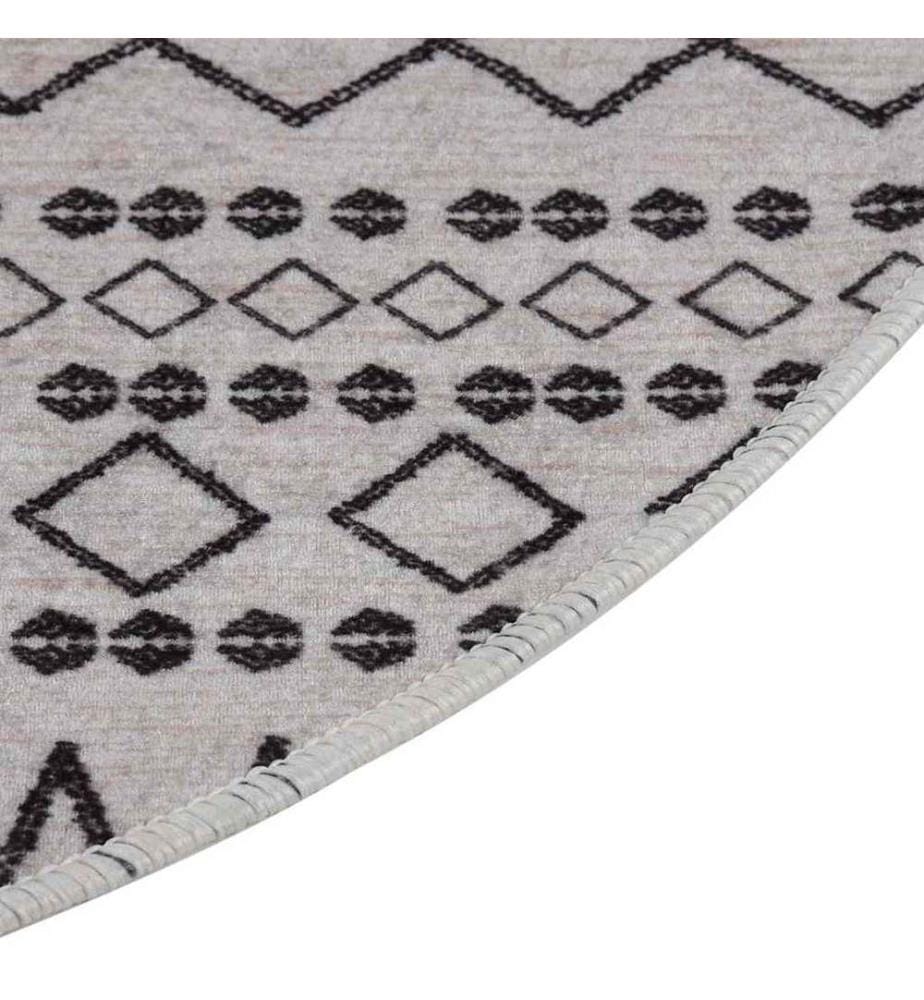 Tapis lavable antidérapant f120 cm noir et blanc