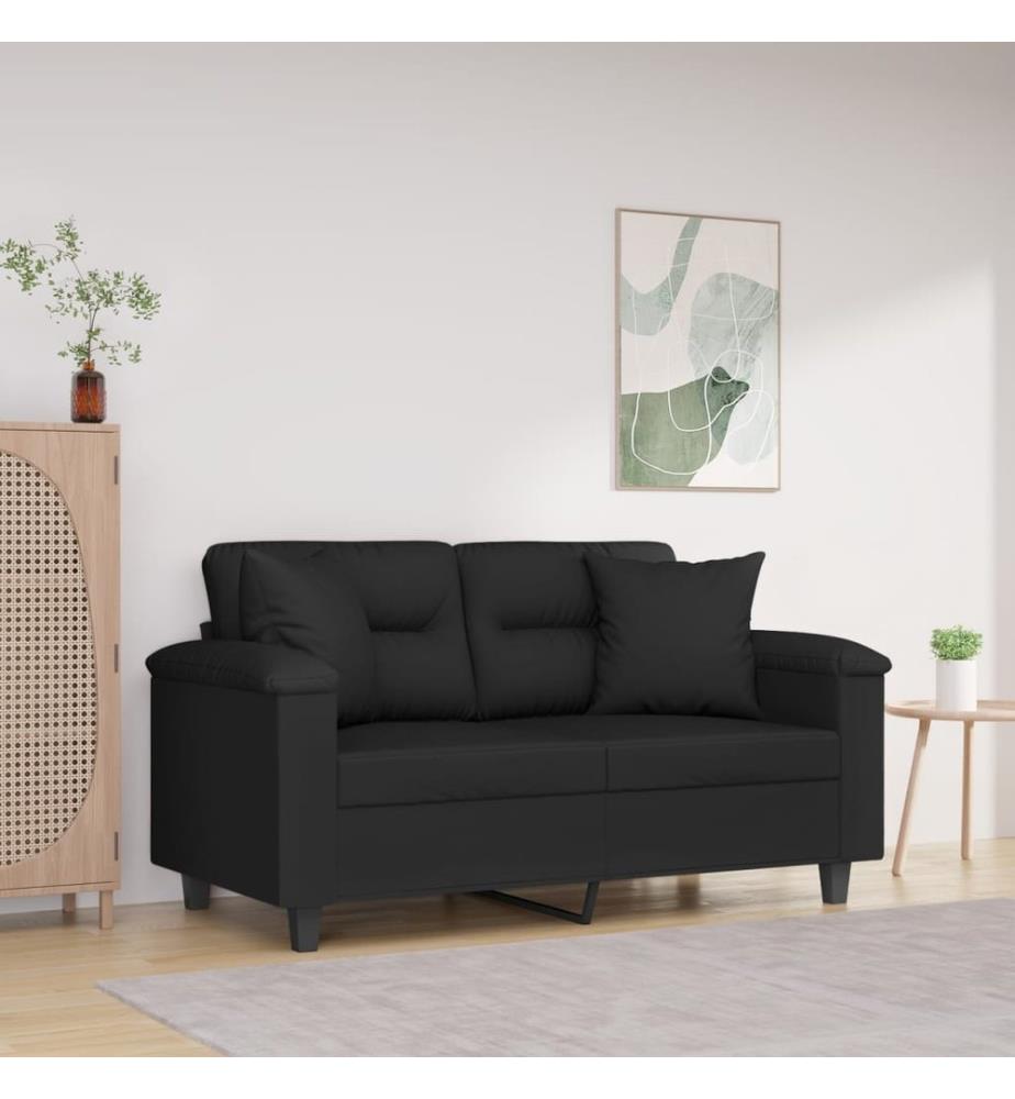 Coussins décoratifs lot de 2 Noir 40x40 cm Tissu microfibre