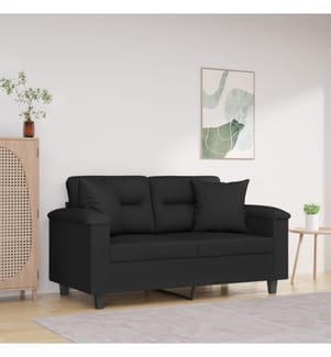Coussins décoratifs lot de 2 Noir 40x40 cm Tissu microfibre
