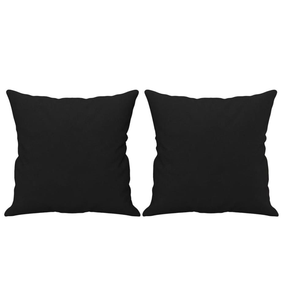 Coussins décoratifs lot de 2 Noir 40x40 cm Tissu microfibre