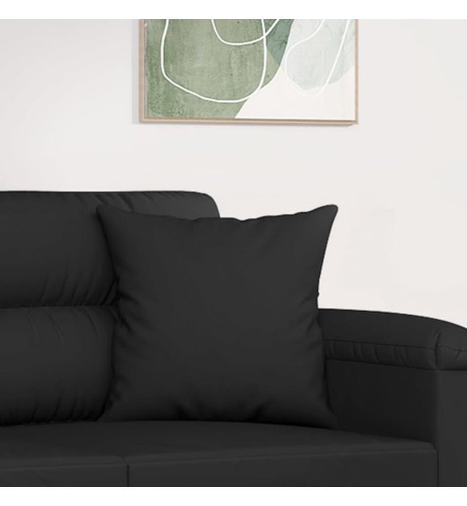 Coussins décoratifs lot de 2 Noir 40x40 cm Tissu microfibre