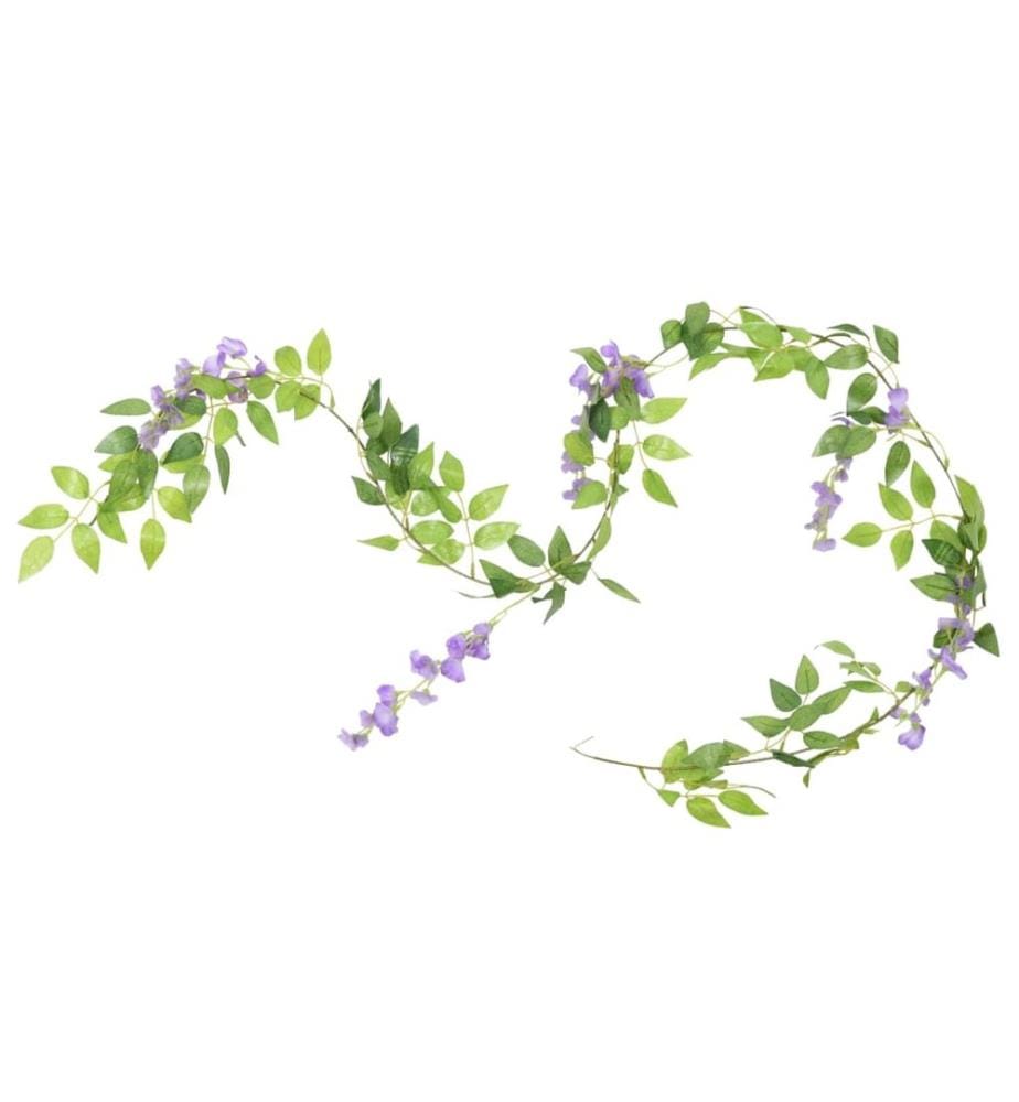 Guirlandes de fleurs 6 pcs violet 200 cm