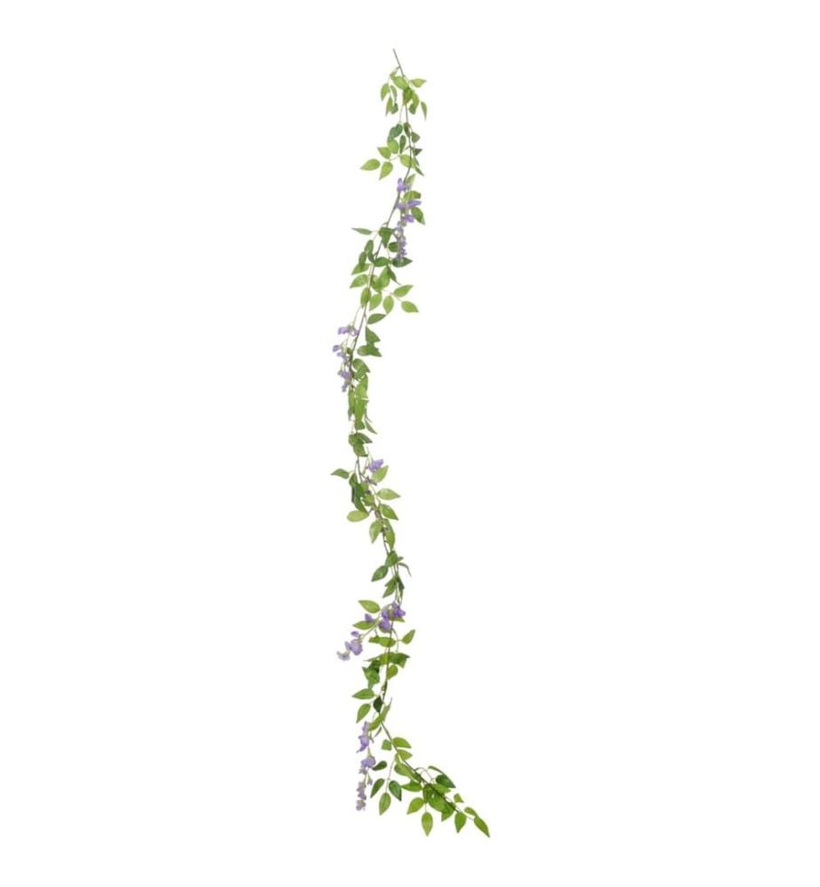 Guirlandes de fleurs 6 pcs violet 200 cm