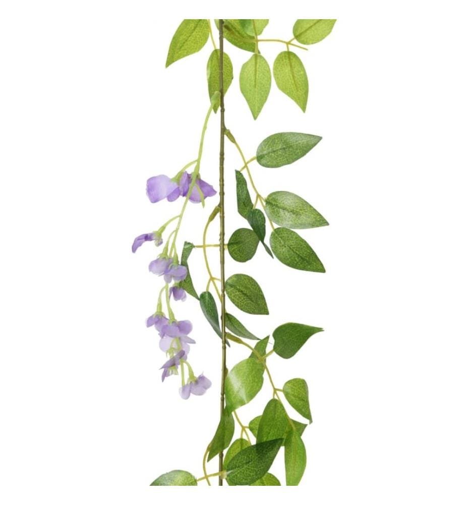 Guirlandes de fleurs 6 pcs violet 200 cm
