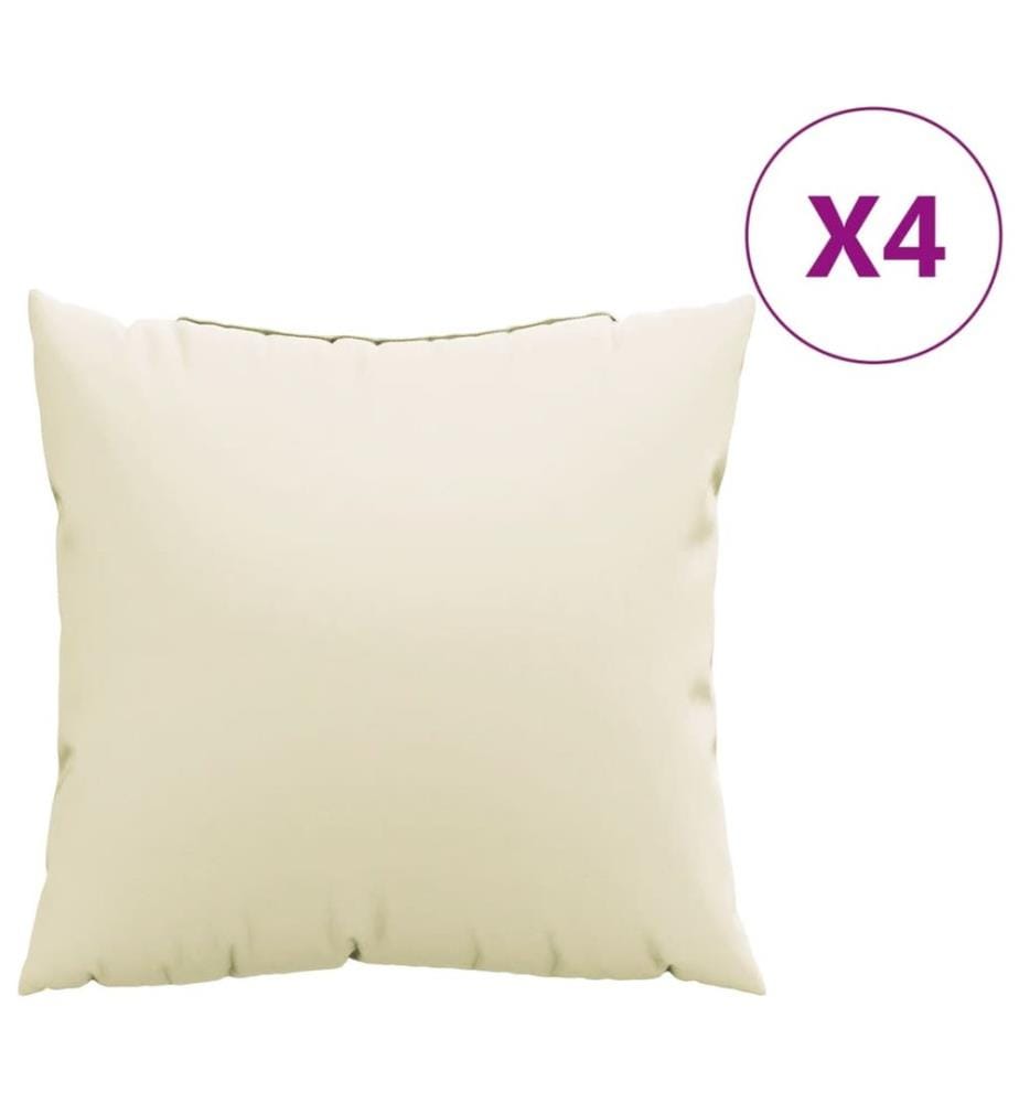 Sofakissen 4 Stk. Creme 50x50 cm Stoff