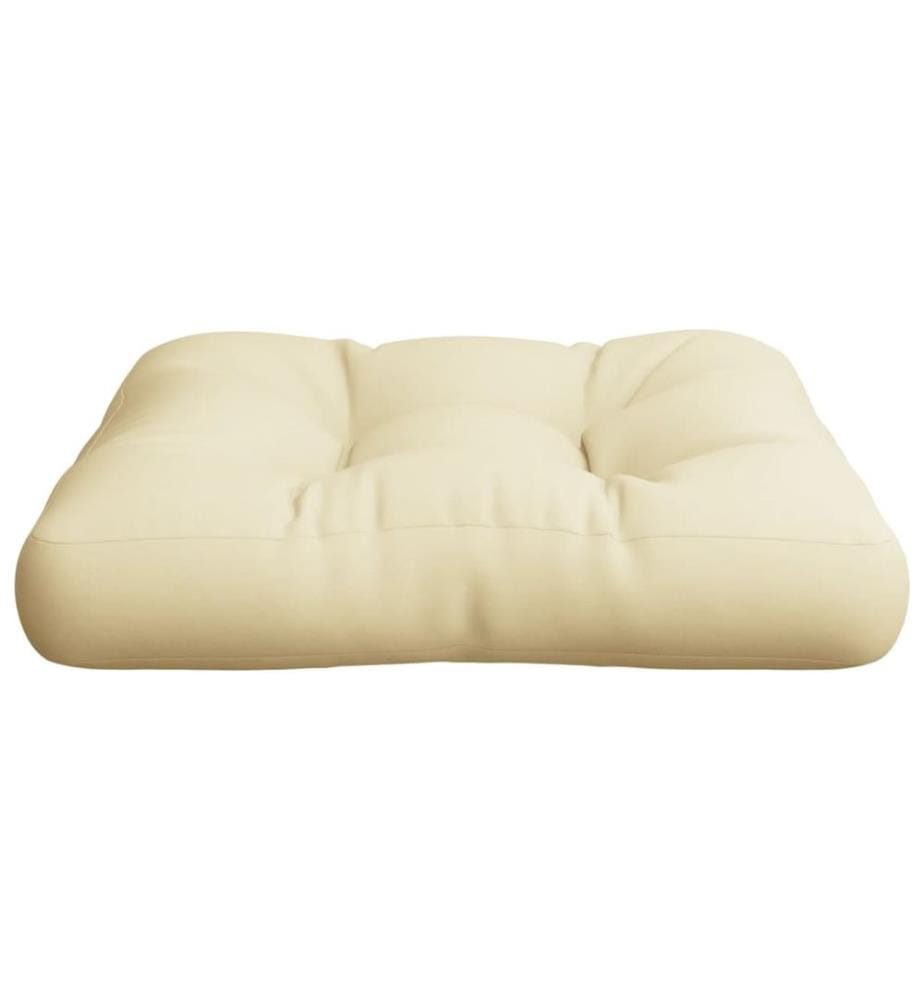 Coussin de palette crème 50x50x12 cm tissu