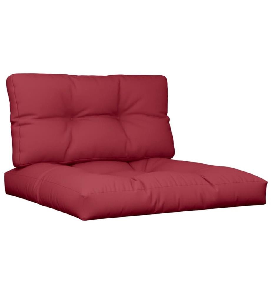 Coussins de palette lot de 2 rouge bordeaux tissu