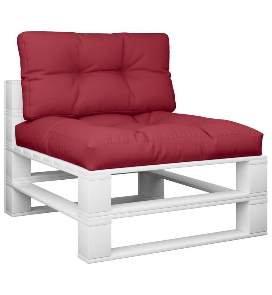 Coussins de palette lot de 2 rouge bordeaux tissu