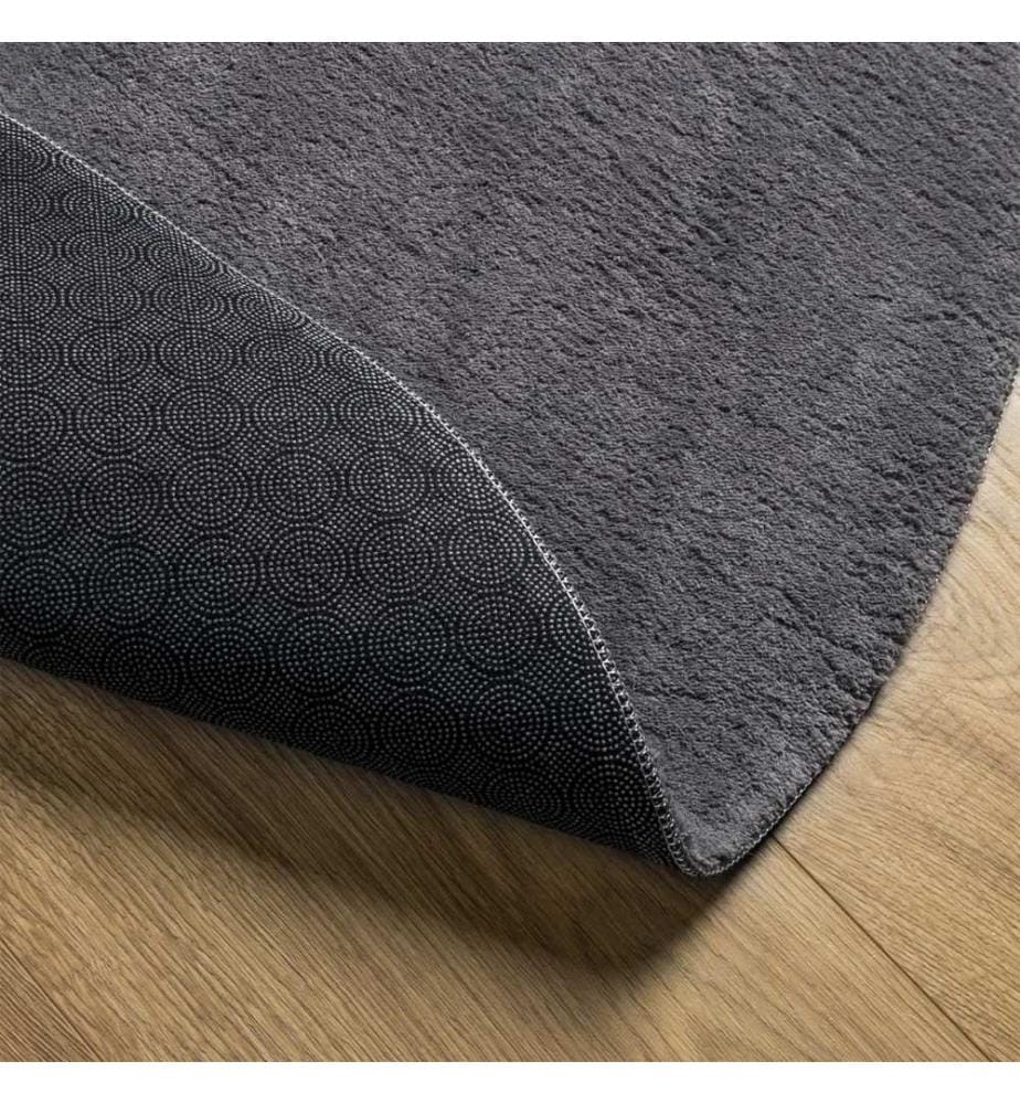 Tapis à poils courts doux et lavable anthracite Ø 100 cm