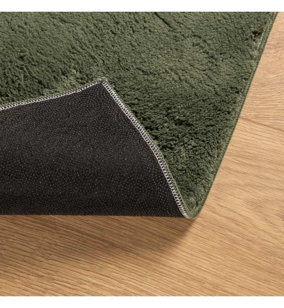 Tapis à poils courts doux et lavable vert forêt 80x150 cm