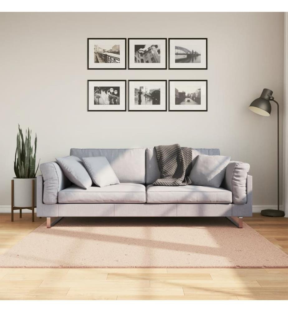 Tapis HUARTE à poils courts doux lavable rouge clair 160x160 cm