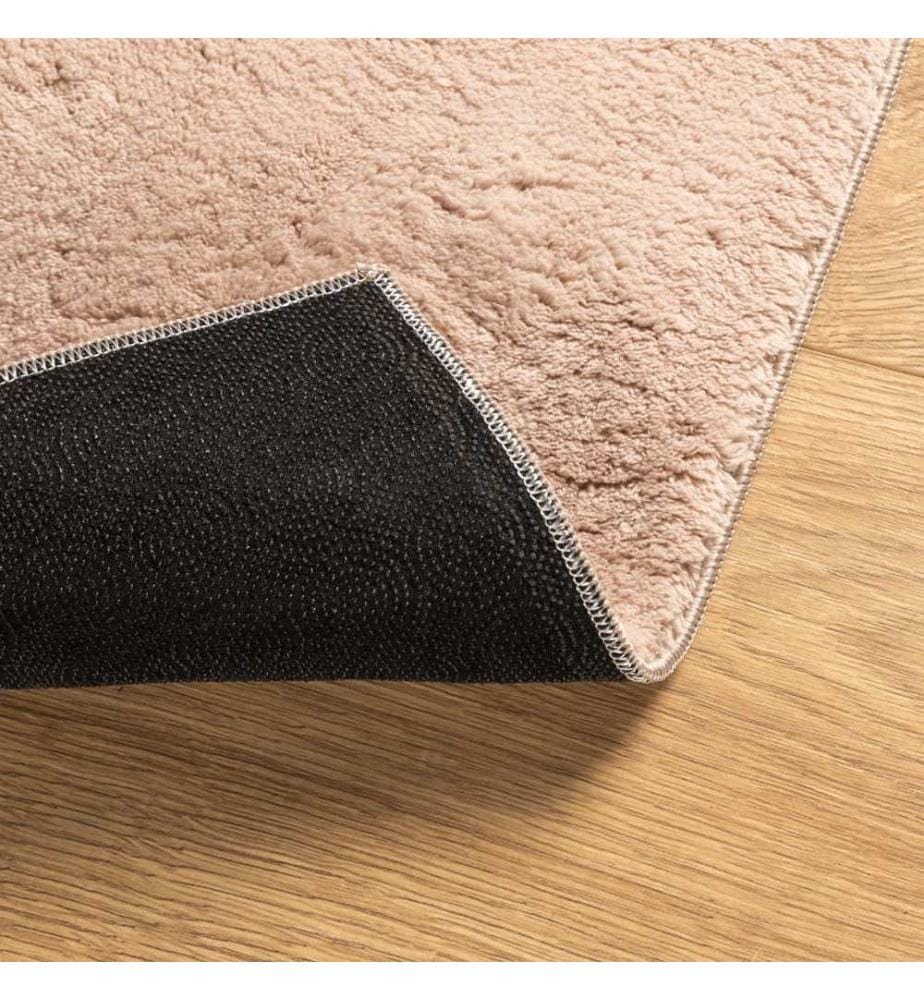Tapis HUARTE à poils courts doux lavable rouge clair 160x160 cm
