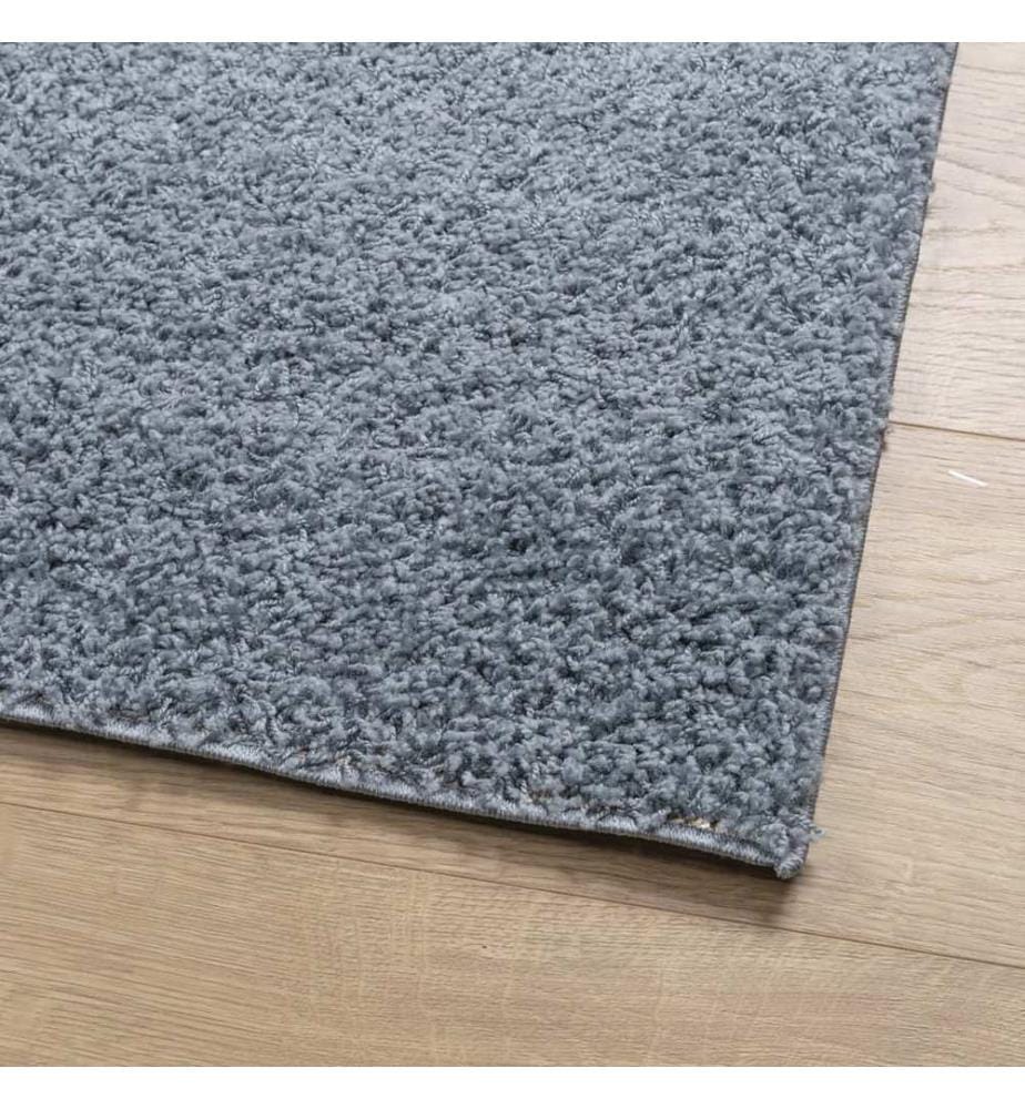 Teppich Shaggy Hochflor Modern Blau 120x120 cm
