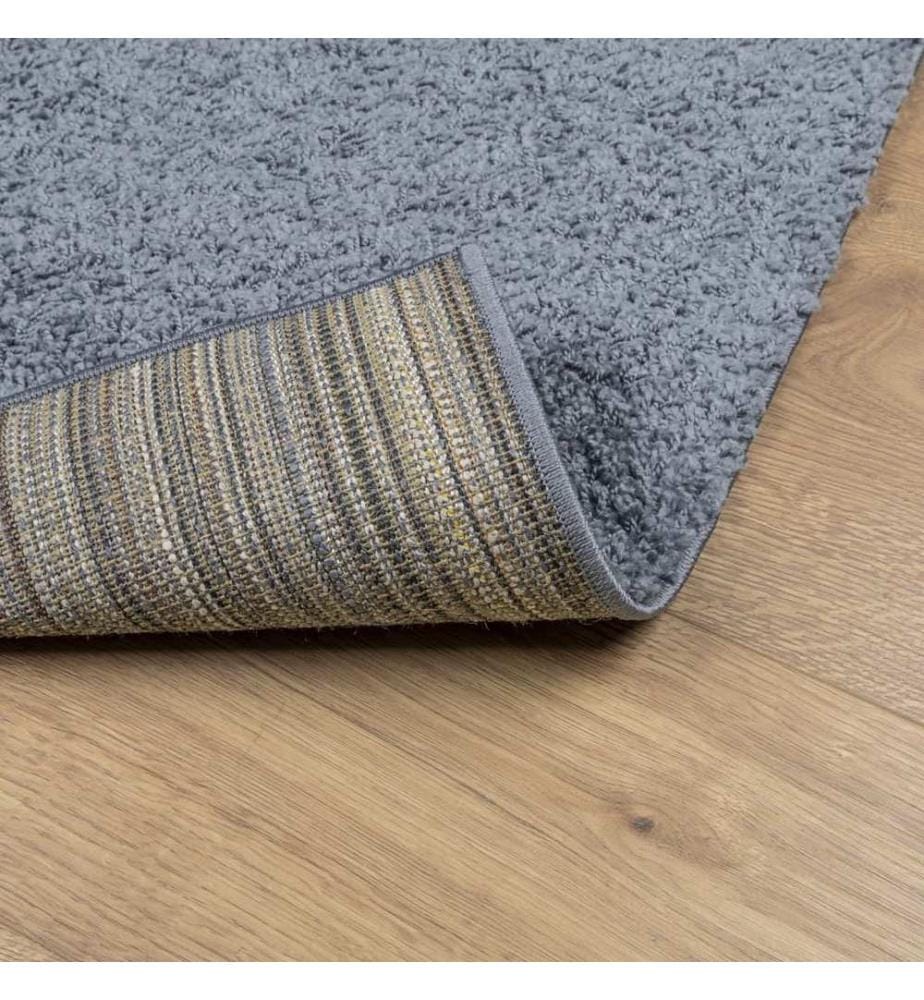 Teppich Shaggy Hochflor Modern Blau 120x120 cm