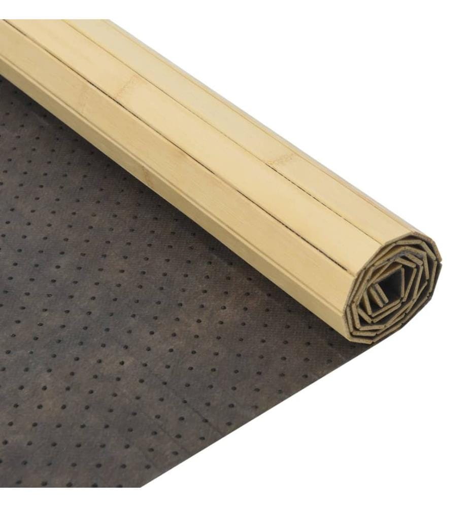 Tapis rectangulaire naturel clair 70x500 cm bambou
