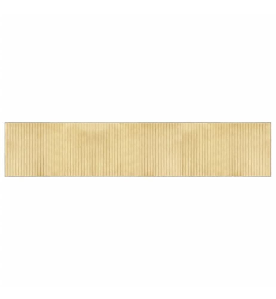 Tapis rectangulaire naturel clair 60x300 cm bambou