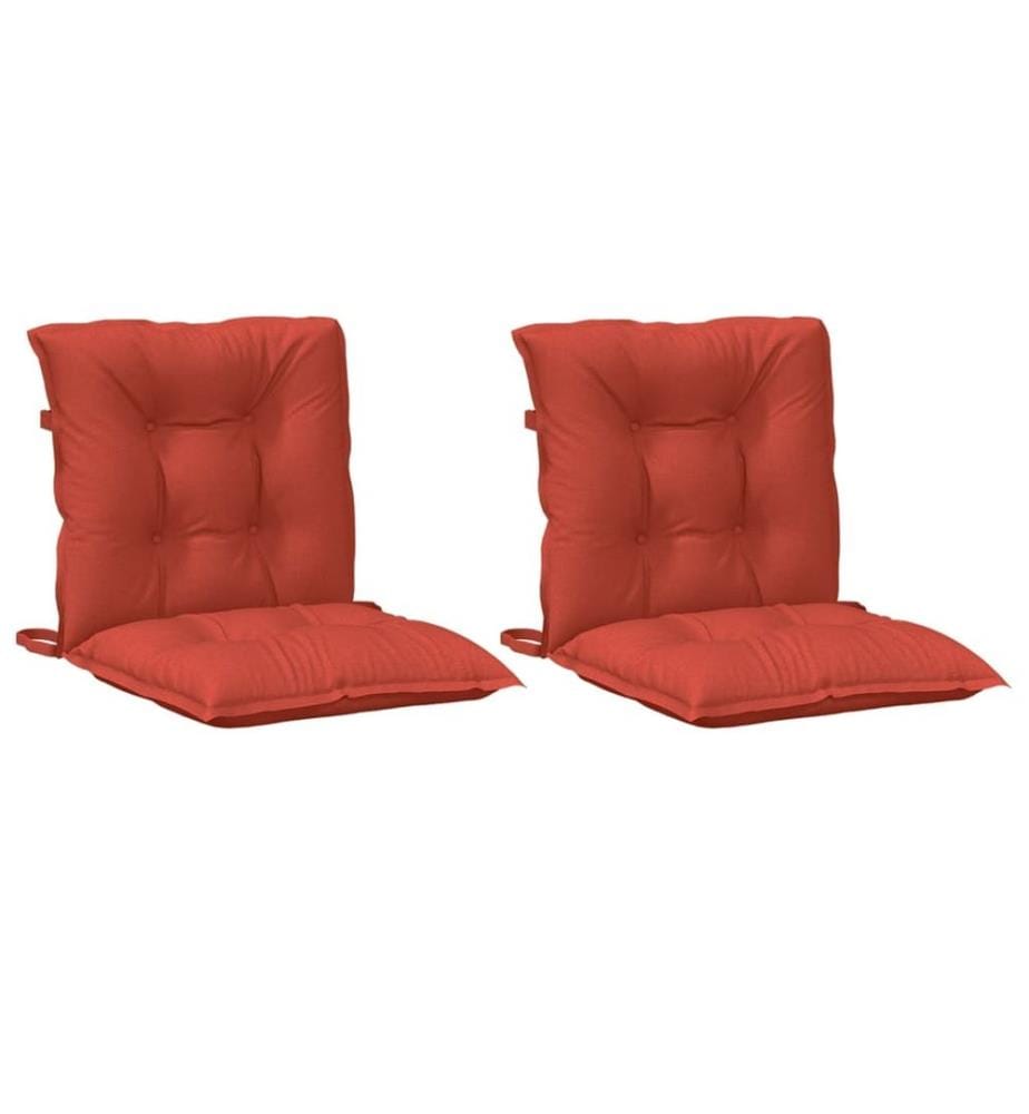 Coussins de chaise à dossier bas lot de 2 rouge mélangé tissu
