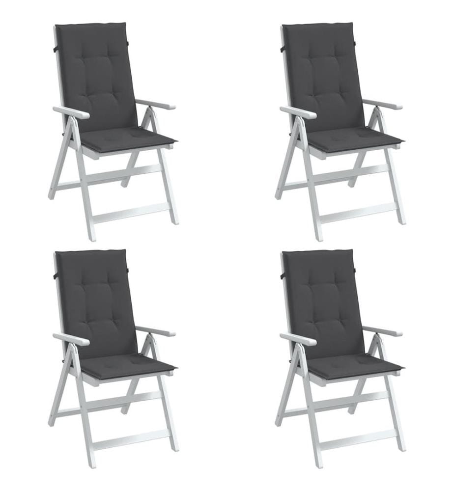 Coussins de chaise à dossier haut lot de 4 anthracite mélangé