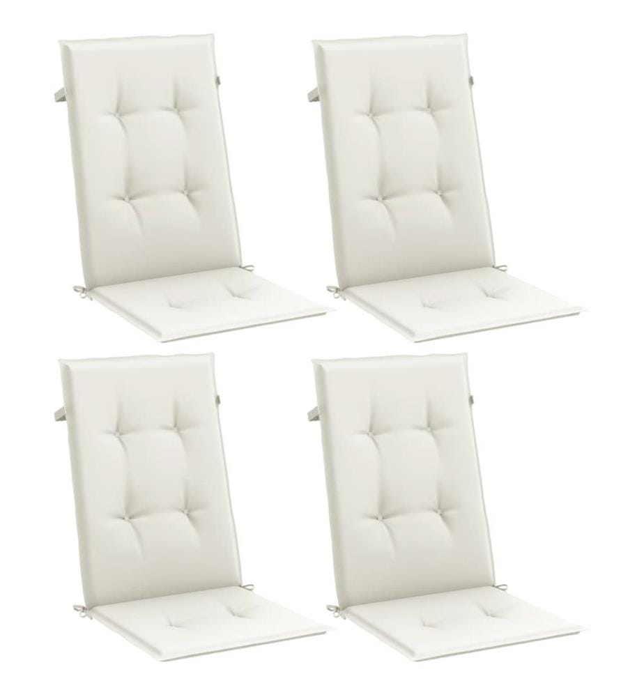 Coussins de chaise à dossier haut lot de 4 crème mélangé tissu
