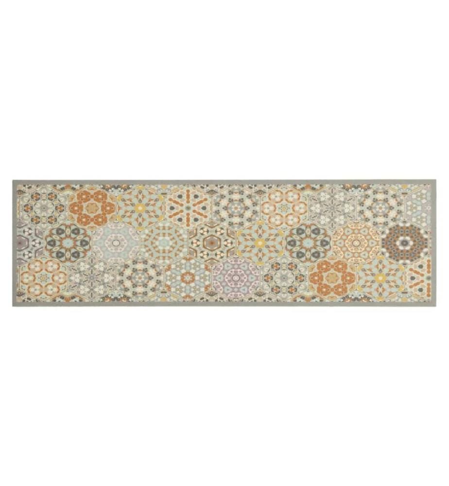 Tapis de cuisine lavable impression pastel hexagonale 45x150 cm