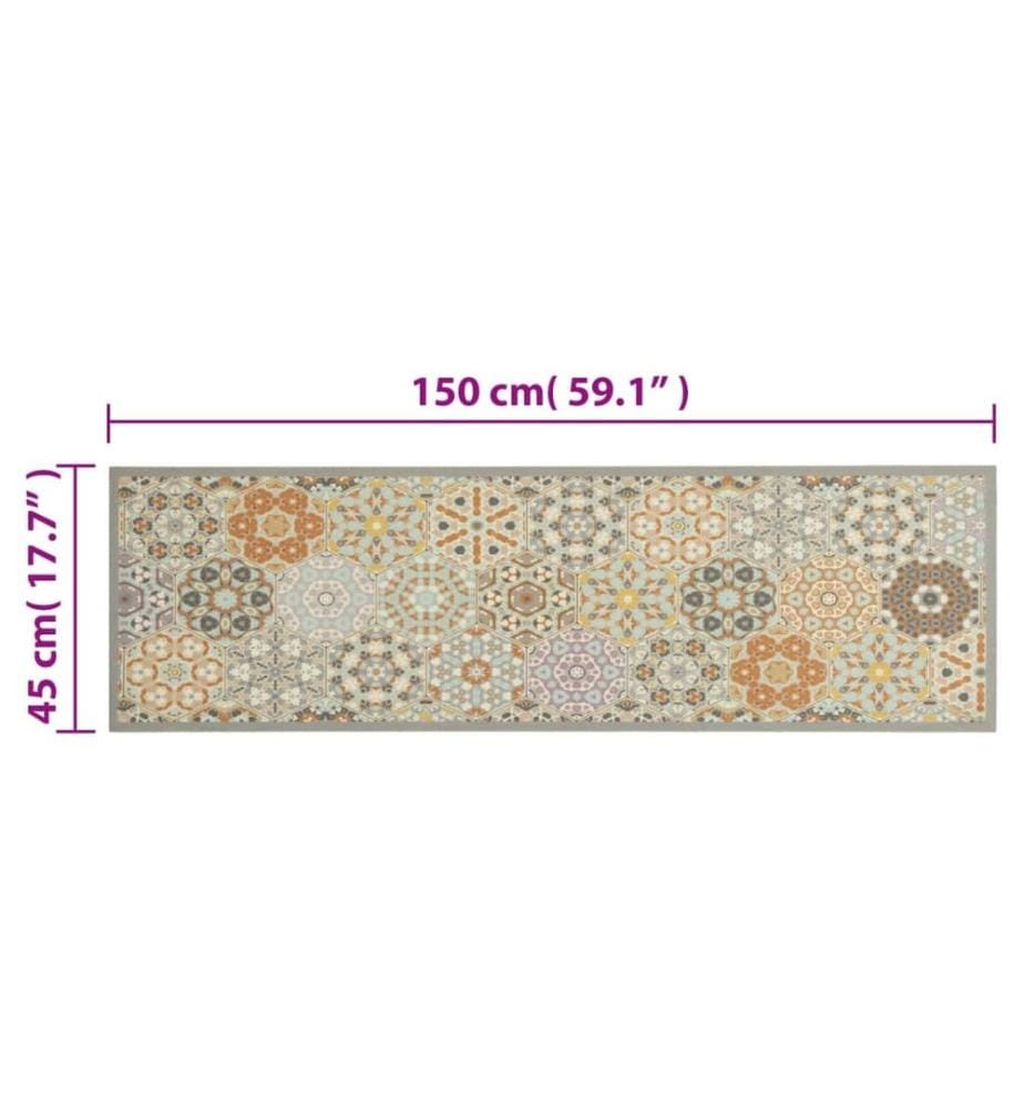 Tapis de cuisine lavable impression pastel hexagonale 45x150 cm
