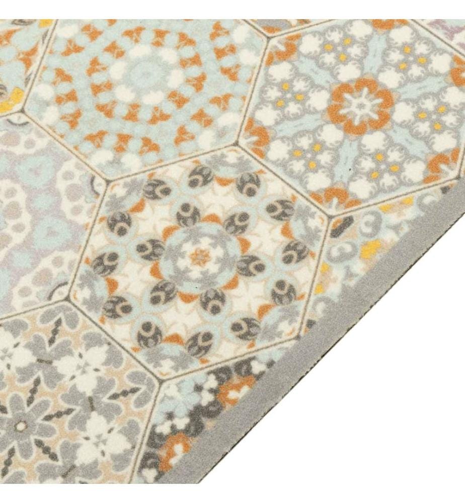Tapis de cuisine lavable impression pastel hexagonale 60x180 cm