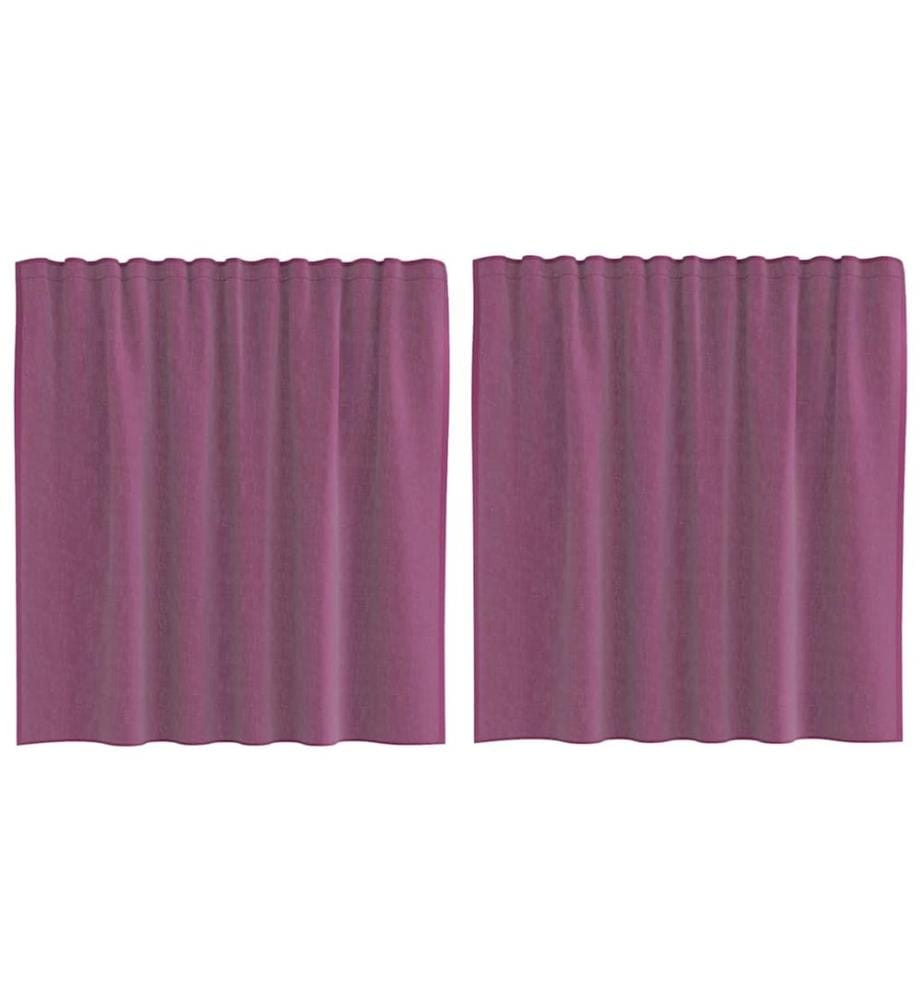Rideaux en voile avec boucles 2 pcs violet 140x140 cm