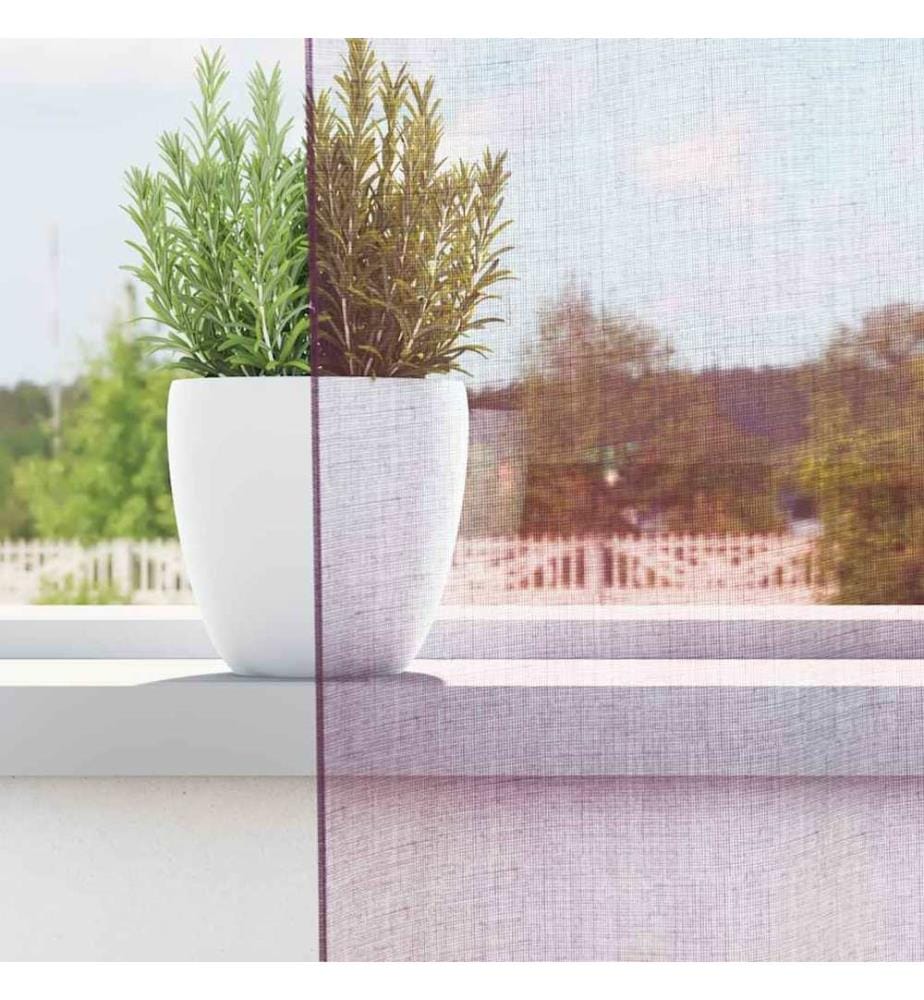 Rideaux en voile avec boucles 2 pcs violet 140x140 cm