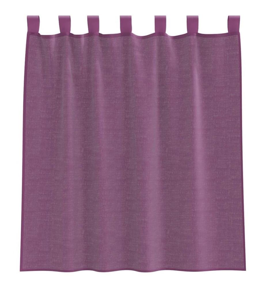 Rideaux en voile avec boucles 2 pcs violet 140x140 cm