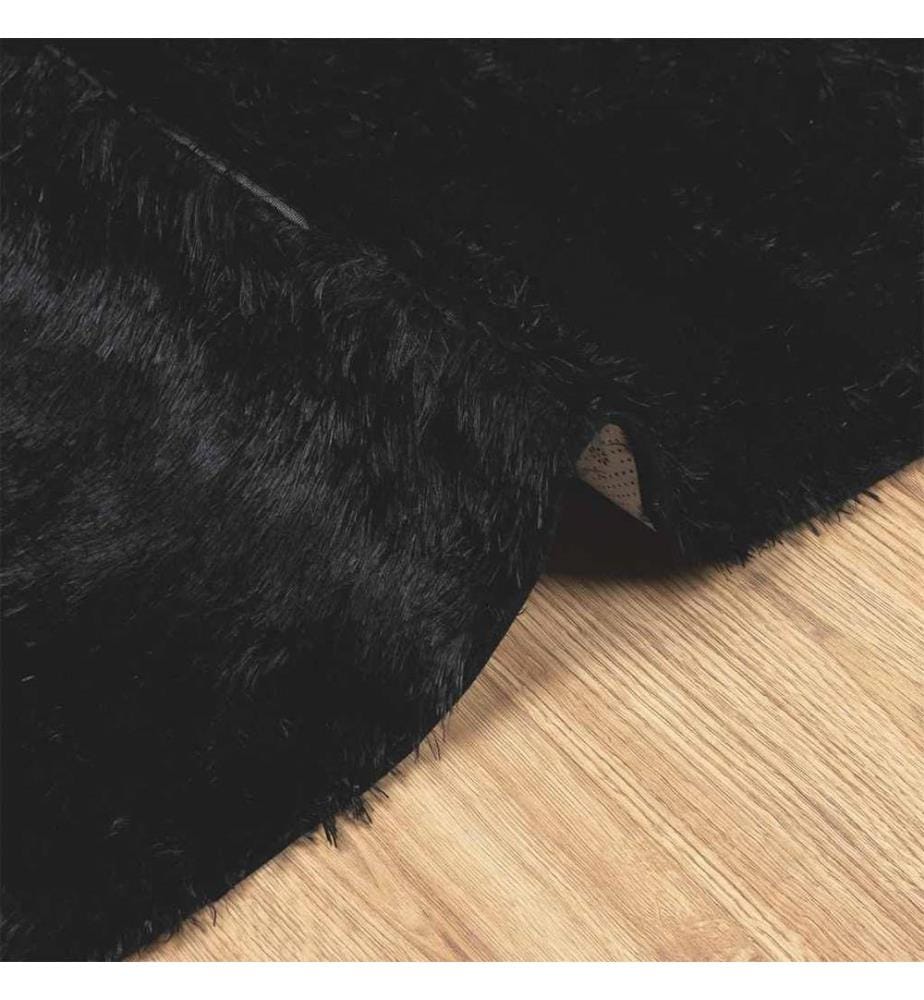 Teppich Shaggy Hochflor NAVARRA Schwarz 80x150 cm Polyester