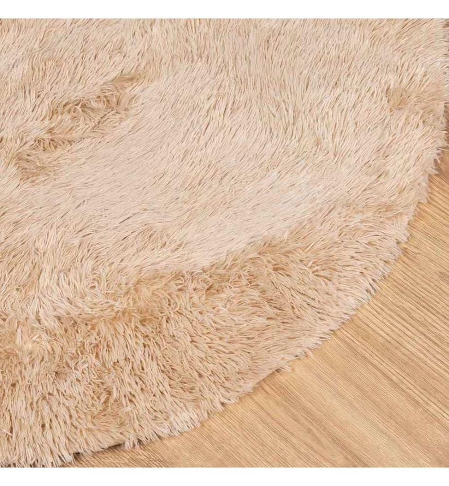 Teppich Shaggy Hochflor NAVARRA Beige 120x120 cm Polyester