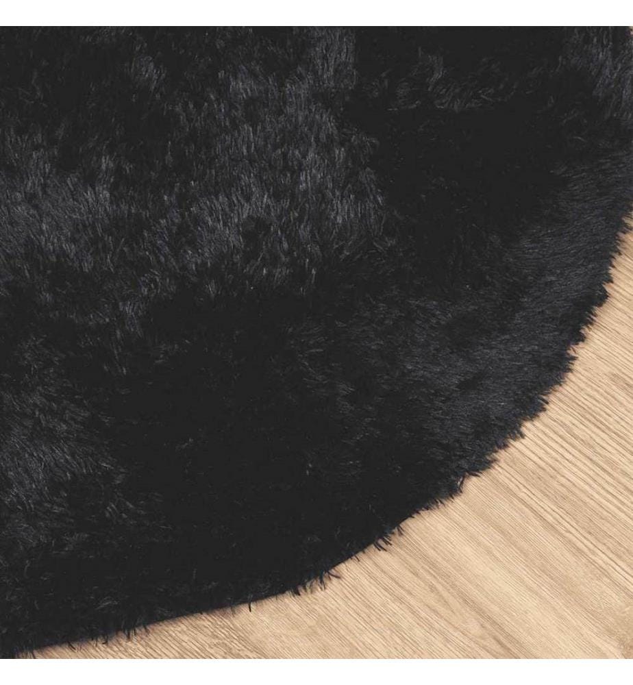Teppich Shaggy Hochflor NAVARRA Schwarz 120x120 cm Polyester