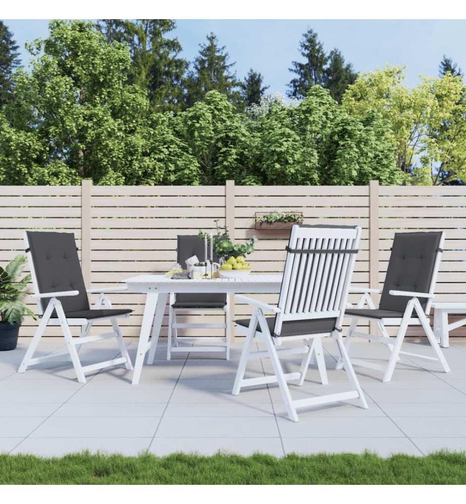 Gartenstuhlauflagen für Hochlehner 4 Stk. Anthrazit 120x50x3 cm